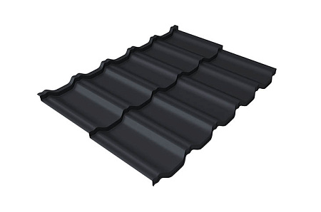 Волновой профиль Grand Line Kvinta Uno, 0,45 Drap, Zn 140, RAL 7024 мокрый асфальт