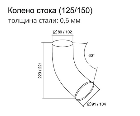 Колено водостока Grand Line PU 90 мм, черный RAL 9005