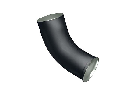 Колено стока D125/90 Grand Line PE Matt, RAL 7024 мокрый асфальт