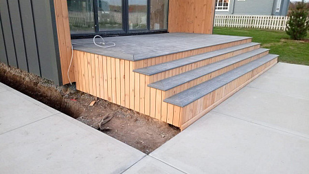 Ступень полнотелая TalverWood 3D фактура дерева, 4000х320х25, Венге