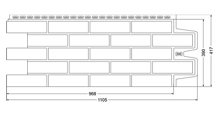 Фасадная панель Grand Line Design, Клинкерный кирпич 1105х417 мм, шоколадный, со швом RAL 7006