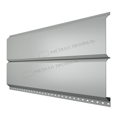 Металлический сайдинг Металл Профиль L брус, 0.45 PE, RAL 9006 белый алюминий