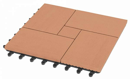 Садовый паркет Люкс 7 GRINDERDECO ДПК, 300x300 мм, песчаник, упаковка 10 шт.