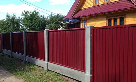 Модульное ограждение Гранд Лайн / Grand Line Estet, Pe, высота 2 м, стойка 3 м, цвет RAL 3005 (вишня) Модульное ограждение Гранд Лайн / Grand Line Estet, Pe, высота 2 м, стойка 3 м, цвет RAL 3005 (вишня)