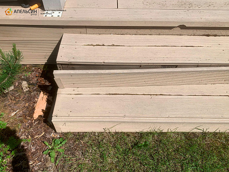 Монтаж террасной доски CM Decking Natur в пос. Солнечное