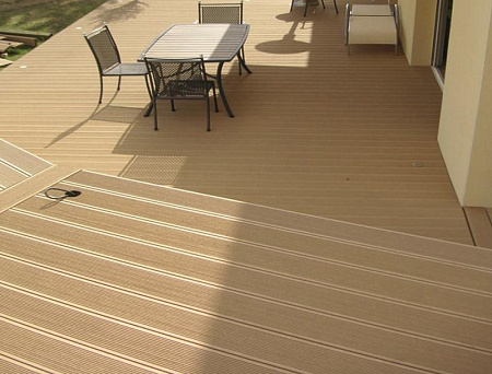 Террасная доска Смарт Terrapol / Террапол ДПК пустотелая c пазом, 3000х130х22 мм, цвет дуб севилья