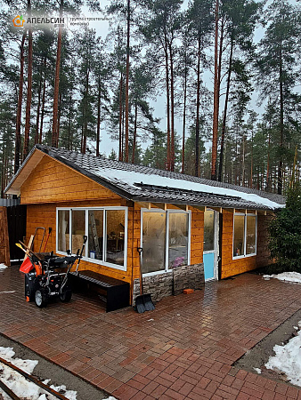 Монтаж металлочерепицы Grand Line + террасной доски Grand Line, пос. Пушное