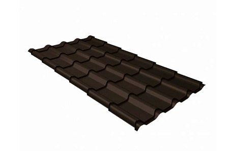 Металлочерепица Grand Line Kamea, 0,5 Velur X, RR 32 темно-коричневый