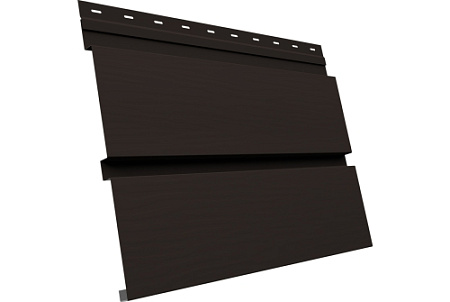 Металлический сайдинг Гранд Лайн / Grand Line профиль Квадро Брус 3D, Drap ТХ 0.45 с пленкой, RR 32 (темно-коричневый)