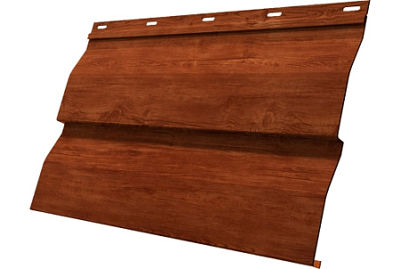 Металлический сайдинг Гранд Лайн / Grand Line профиль Корабельная доска, Принт Элит 0.45, цвет Рябина TwinColor