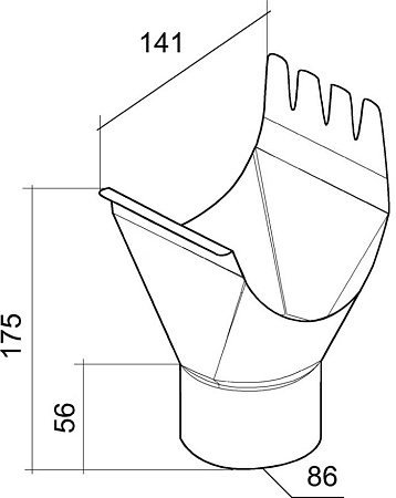 Воронка желоба полукруглая D125/90 Grand Line PE, RAL 8017 коричневый