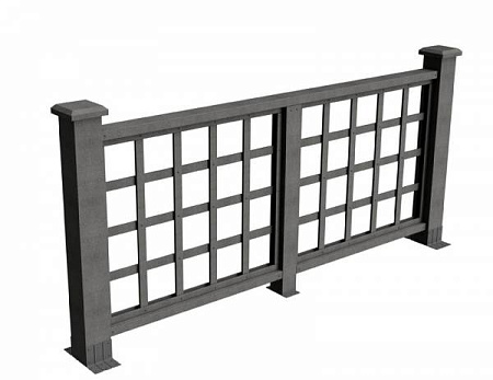 Секция ограждения Дувр GRINDERDECO, 2120х1075 мм, серый базальт