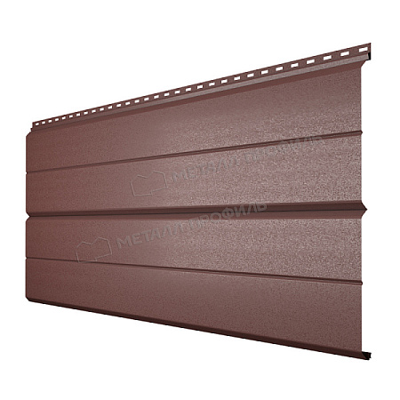Металлический сайдинг Металл Профиль L брус XL Накатка, 0.5 VikingMP E, RR 32 темно-коричневый