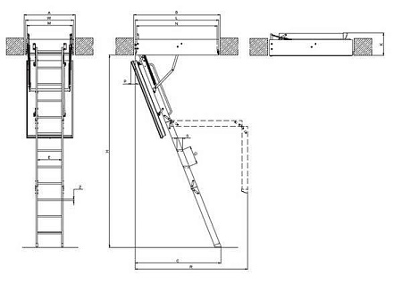Чердачная лестница Fakro Thermo суперэнергосберегающая складная LWT 60*130*305 см