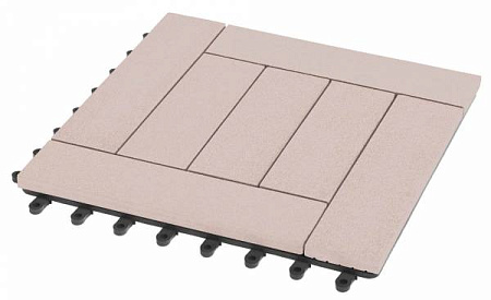 Садовый паркет Комфорт 6 GRINDERDECO ДПК, 300x300 мм, выбеленный дуб, упаковка 10 шт.