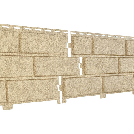 Фасадные (цокольные) панели Ю-Пласт Stone House / Стоун Хаус Кирпич, цвет песочный, 3025х230 мм