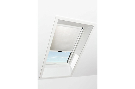 Штора рулонная дневного света Roto ZRE M в кассете, 94x140, линии бежевый