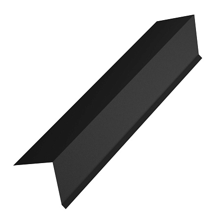 Конек для односкатной кровли Aquasystem, Rooftop Бархат, 190х185х20х2000мм, RAL 9005 черный