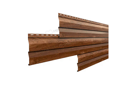 Металлический сайдинг Металл Профиль L брус XL Накатка, 0.5 ECOSTEEL, мореный дуб