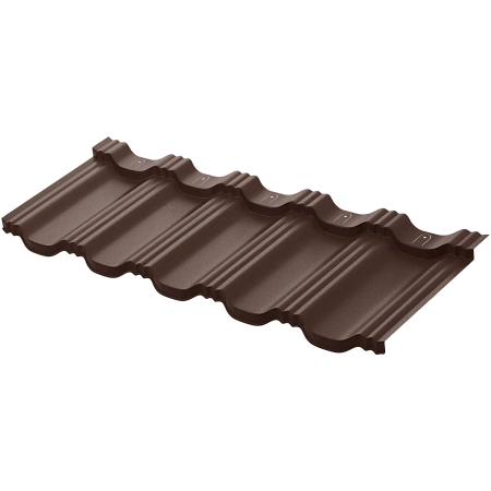 Металлочерепица модульная Aquasystem Гетеборг, Rooftop Бархат, 1205х415 мм, RAL 8017 коричневый