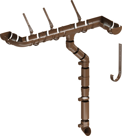 Соединитель желобов Docke Standard, RAL 8019 темно-коричневый