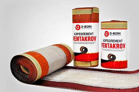 Рулонный аэроэлемент конька и хребта Ventakrov LUX D-BORK / Д-БОРК, 0.3х5.0 м, цвет красный