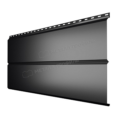 Металлический сайдинг Металл Профиль L брус XL Гладкий, 0.5 PURMAN, RAL 9005 черный темный