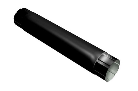 Труба круглая соединительная D125/90 Grand Line PE, 1.0 м, RAL 9005 черный