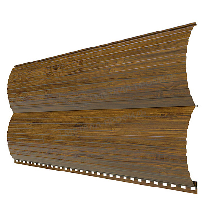Металлический сайдинг Металл Профиль Woodstock Трапеция, 0.5 ECOSTEEL, золотой дуб