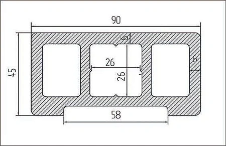 Перила TalverWood, 45x91x3000 мм, венге