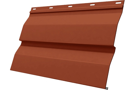 Металлический сайдинг Гранд Лайн / Grand Line профиль Корабельная доска НН Сатин 0.5, RAL 8004 терракота