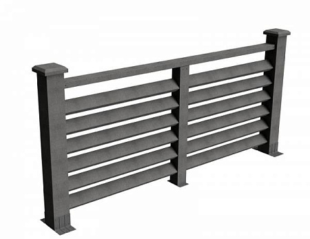 Секция ограждения Босфор GRINDERDECO, 2120х1075 мм, серый базальт