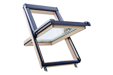 Деревянное мансардное окно Roto R45 H200, с термоблоком, 114x118