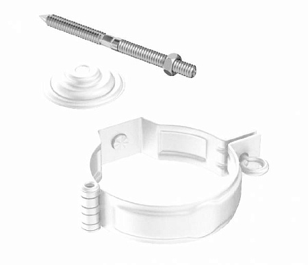 Декоративный хомут трубы под метиз (с комплектом крепления) D100 Aquasystem Pural, RR 20 мраморно-белый