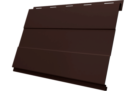Металлический сайдинг Гранд Лайн / Grand Line профиль Вертикаль проф, Velur 0.5 с пленкой, RAL 8017 (шоколад)