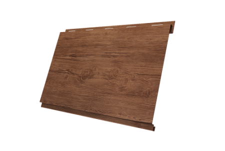 Металлический сайдинг Гранд Лайн / Grand Line профиль Вертикаль классик, Принт Премиум 0.45 с пленкой, Рябина насыщенная Фреш TwinColor