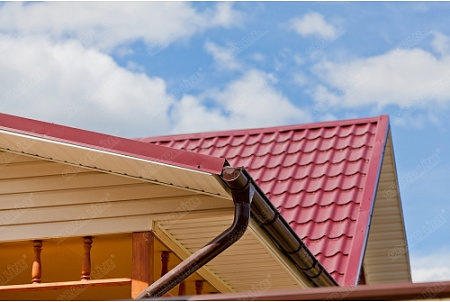 Угол желоба наружный 90º Grand Line PU 125 мм, вишневый RAL 3005