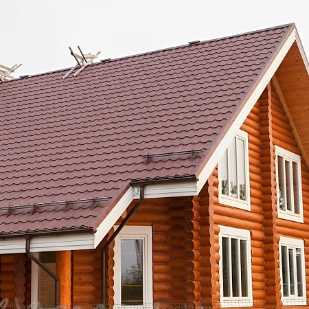 Металлочерепица Гранд Лайн / Grand Line, коллекция Kvinta plus, 0,5 Satin Zn 140, цвет RAL 3011 (красно-коричневый)