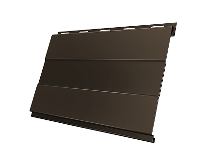 Металлический сайдинг Гранд Лайн / Grand Line профиль Вертикаль, GreenCoat Pural Matt 0.5, цвет RR 32 темно-коричневый (RAL 8019)