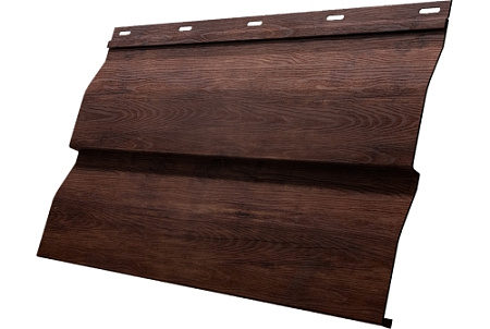 Металлический сайдинг Гранд Лайн / Grand Line профиль Корабельная доска НН, Принт Элит 0.45 с пленкой, цвет Бразильская вишня TwinColor