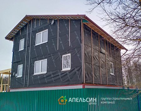 Монтаж фасада панелями Grand Line в пос. Синявино