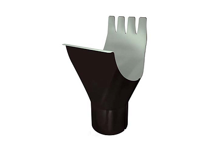 Воронка желоба полукруглая D125/90 Grand Line PE Matt, RR 32 темно-коричневый