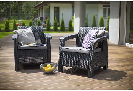 Набор кресел Corfu duo set Allibert (Аллиберт), цвет коричневый