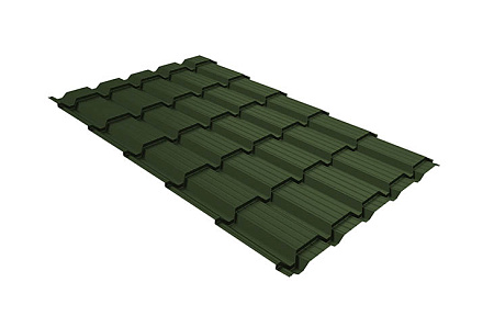 Волновой профиль Grand Line Quadro profi, 0,5 GreenCoat Pural BT, Zn 275, RR 11 темно-зеленый (RAL 6020 хромовая зелень)