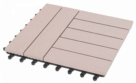 Садовый паркет Комфорт 4 GRINDERDECO ДПК, 300x300 мм, выбеленный дуб, упаковка 10 шт.