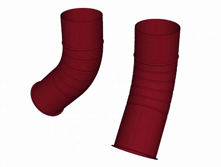 Колено гофрированное 60 гр D150 мм, Zn + порошк.покраска, цвет RAL 3005 (красное вино)