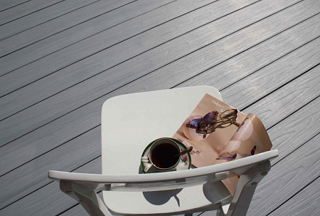 Террасная доска Практик мультиколор Terrapol / Террапол ДПК пустотелая с пазом, 3000х147х23 мм, цвет прованс