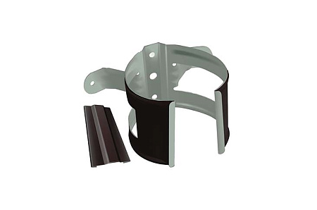 Кронштейн трубы на дерево, круглый D125/90 Grand Line PE Matt, RR 32 темно-коричневый