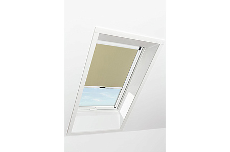 Штора рулонная затемняющая Roto ZRV M, 114x140, коричневая бежевая