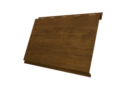 Металлический сайдинг Гранд Лайн / Grand Line профиль Вертикаль классик, Принт Элит 0.45 с пленкой, Золотой дуб TwinColor